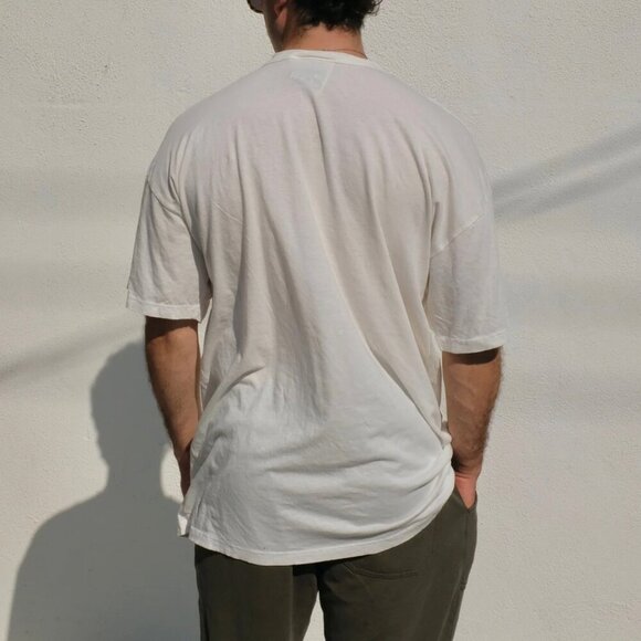 Jungmaven Index Oversized Tee Washed White Unisex Lightweight Hemp Cotton - Picture 2 of 3